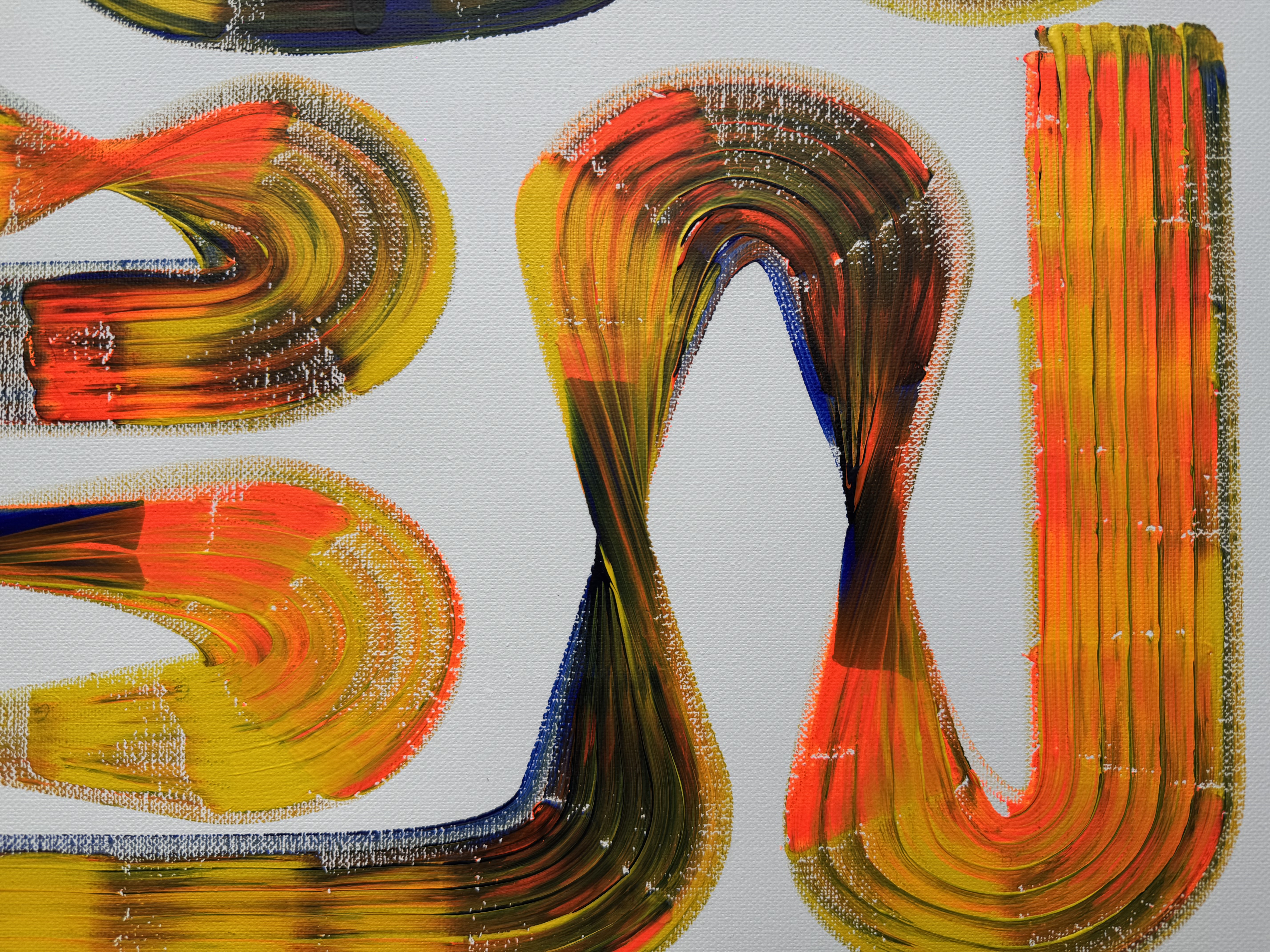 Lineage Blanc / 01, surface detail, Acrylic on canvas, 50 x 70 cm, 2026