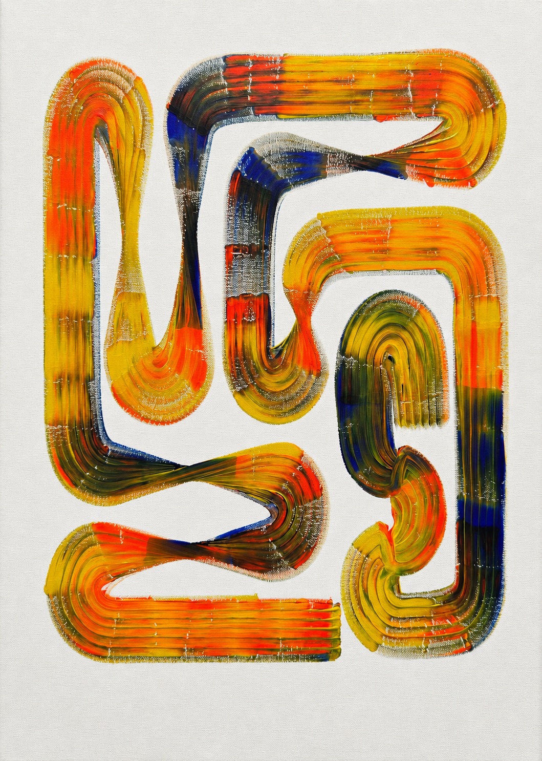 Lineage Blanc / 01, full artwork, Acrylic on canvas, 50 x 70 cm, 2026