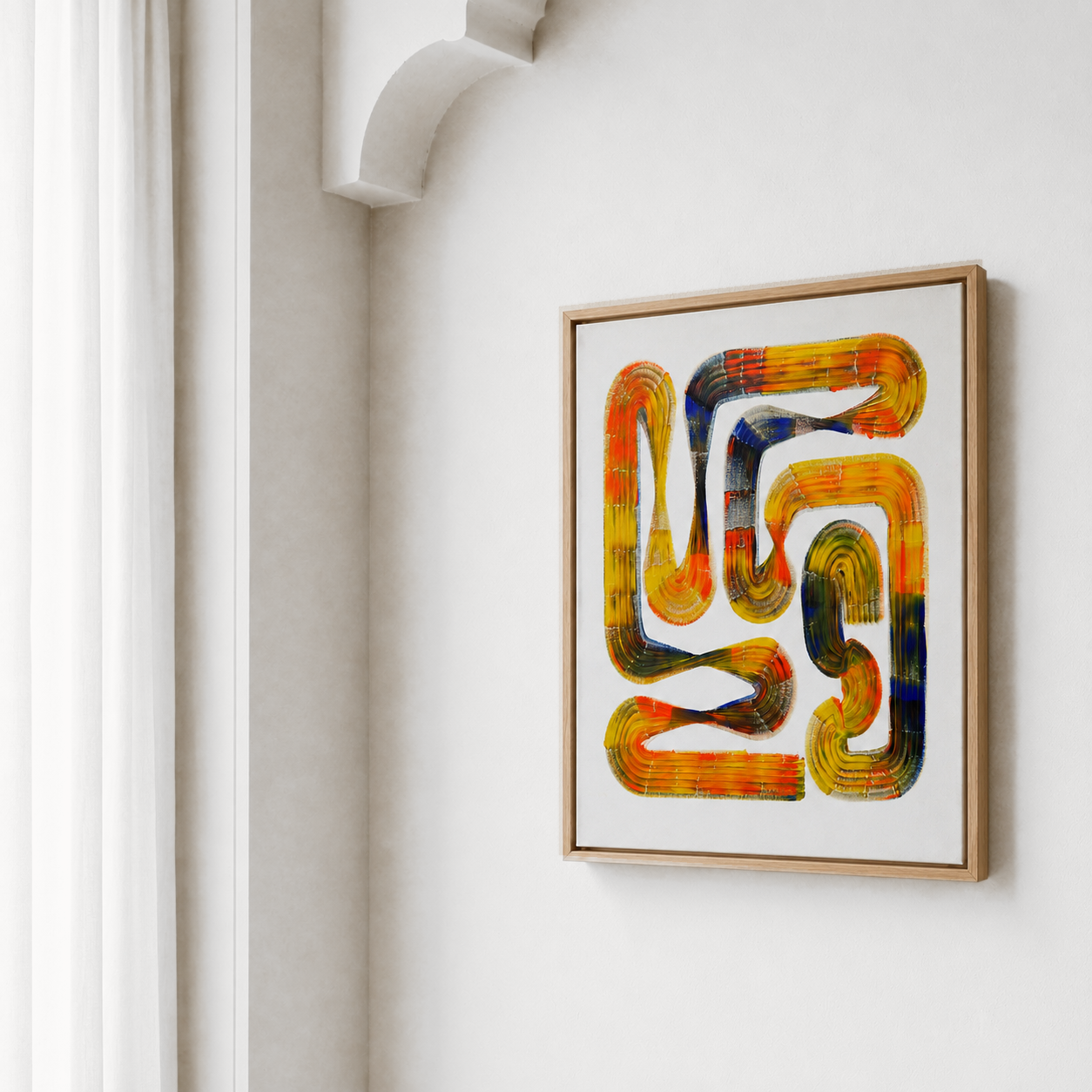 Lineage Blanc / 01, interior view, Acrylic on canvas, 50 x 70 cm, 2026