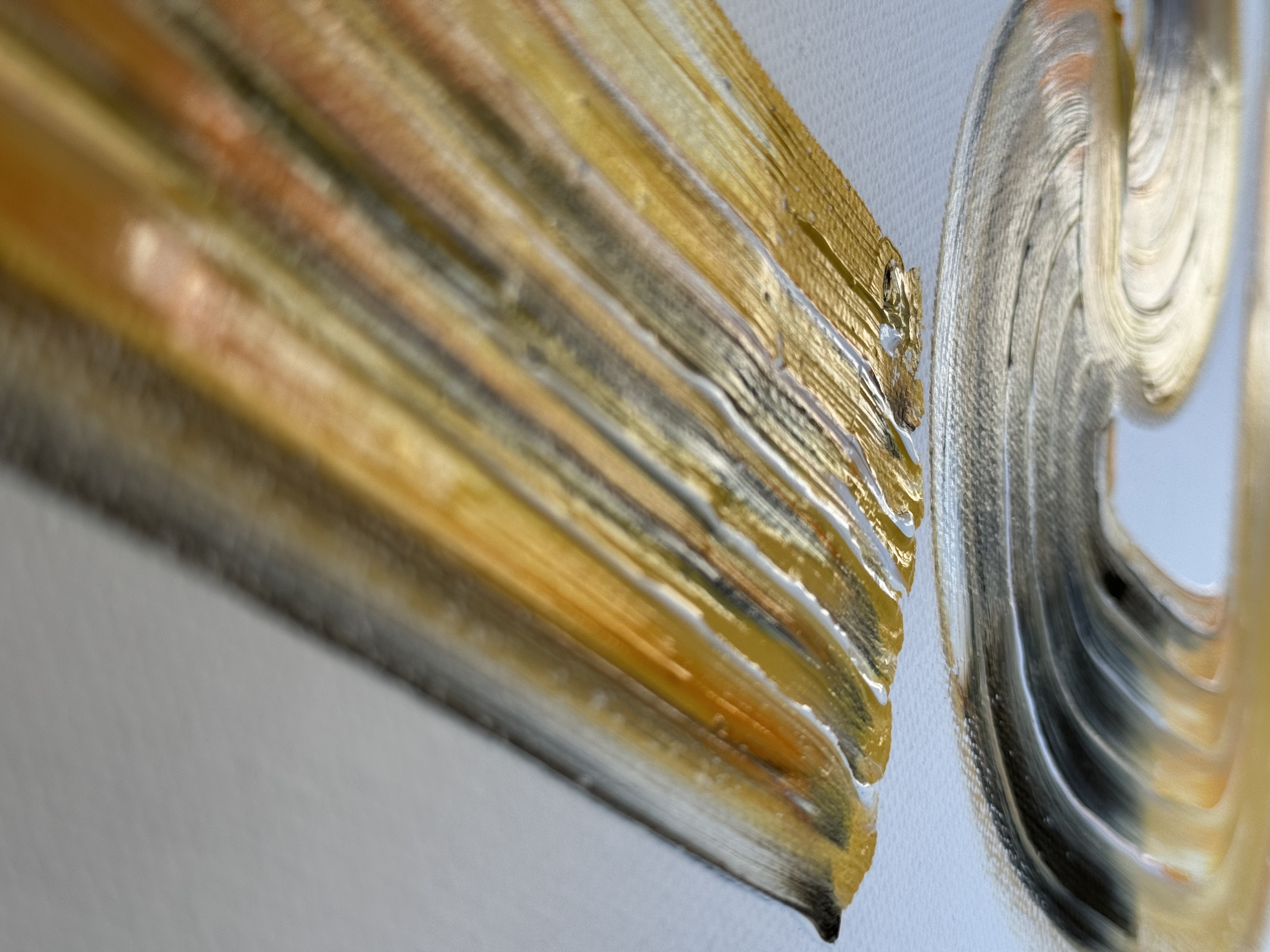 Lineage Blanc / 03, surface detail, Acrylic on canvas, 50 x 70 cm, 2026