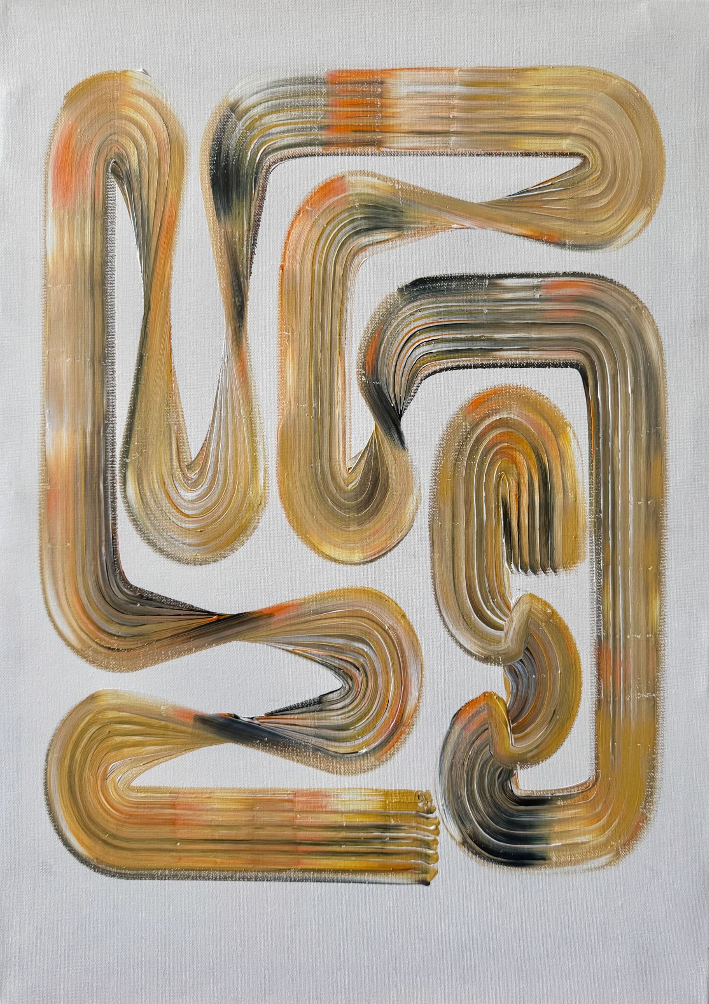 Lineage Blanc / 03, full artwork, Acrylic on canvas, 50 x 70 cm, 2026