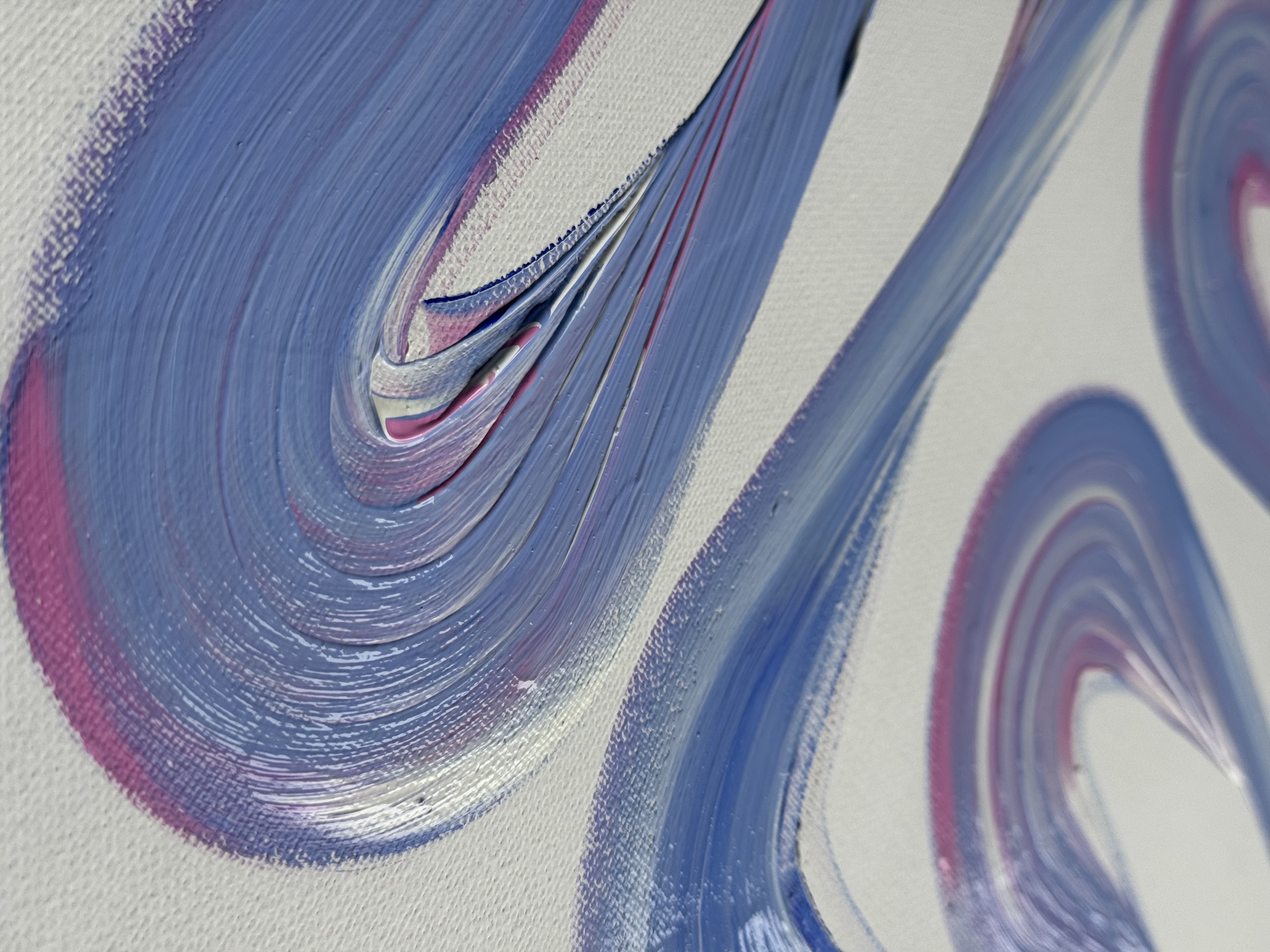 Lineage Blanc / 04, surface detail, Acrylic on canvas, 50 x 70 cm, 2026