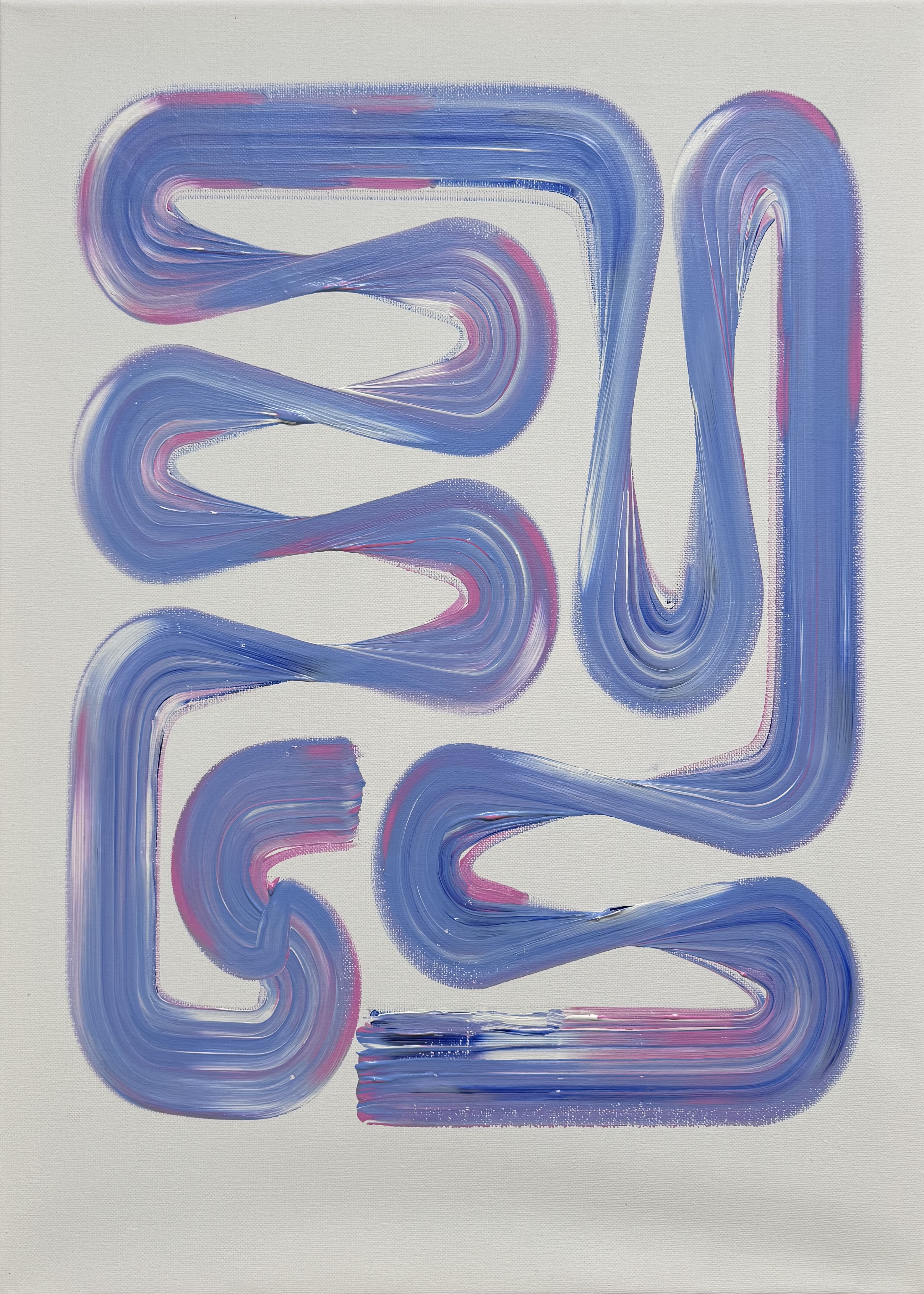 Lineage Blanc / 04, full artwork, Acrylic on canvas, 50 x 70 cm, 2026