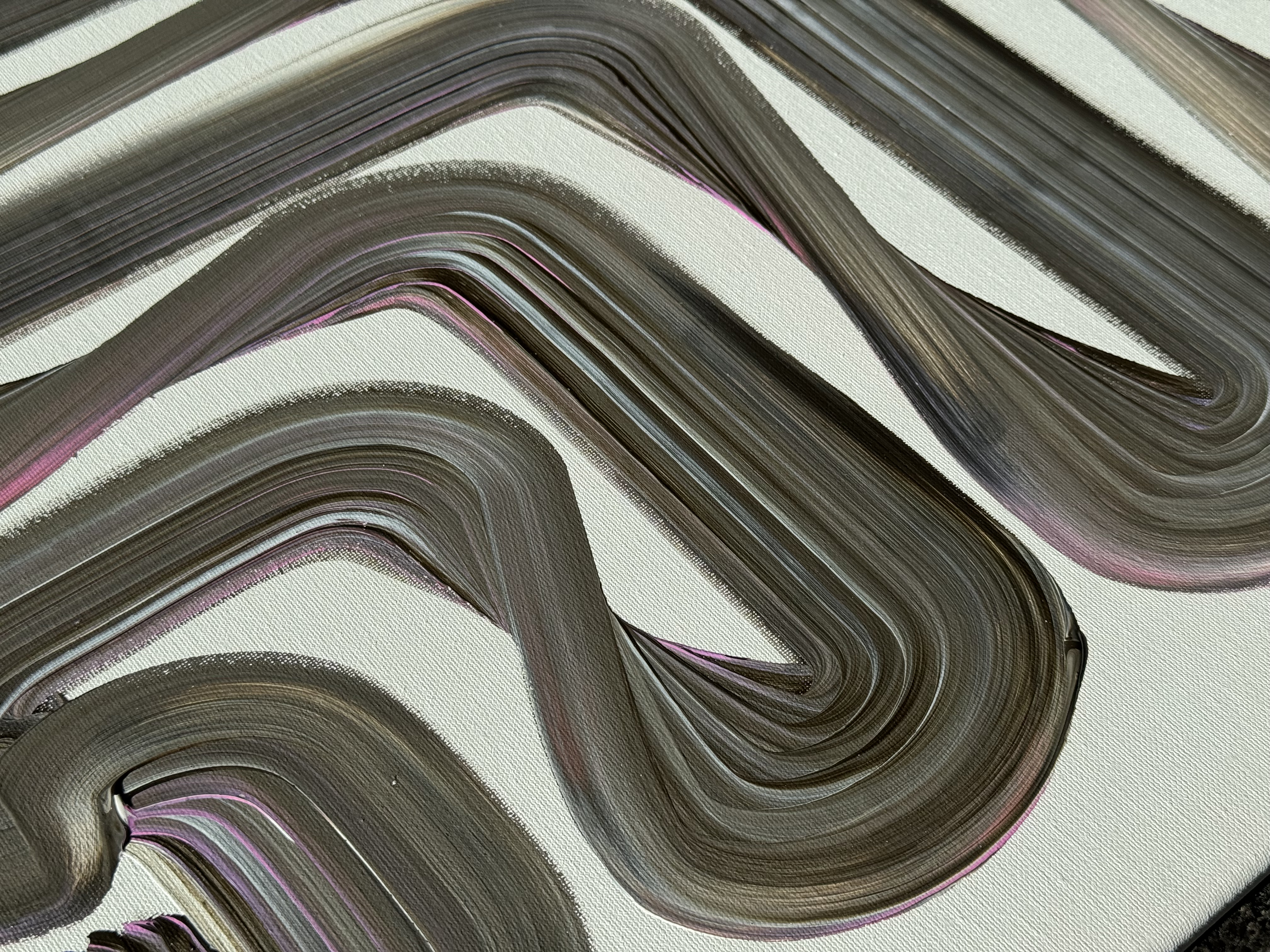 Lineage Blanc / 05, surface detail, Acrylic on canvas, 50 x 70 cm, 2026