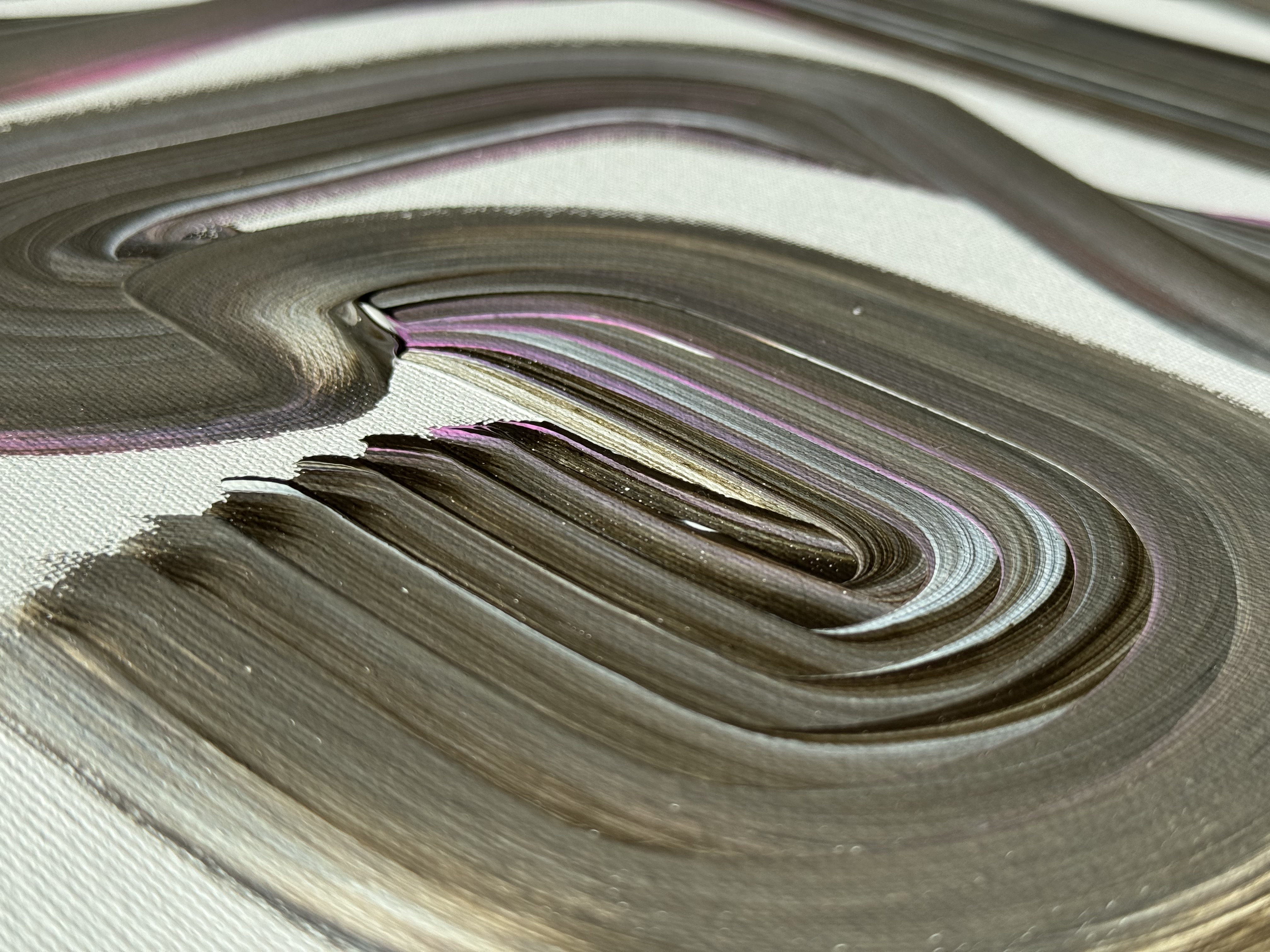 Lineage Blanc / 05, surface detail, Acrylic on canvas, 50 x 70 cm, 2026