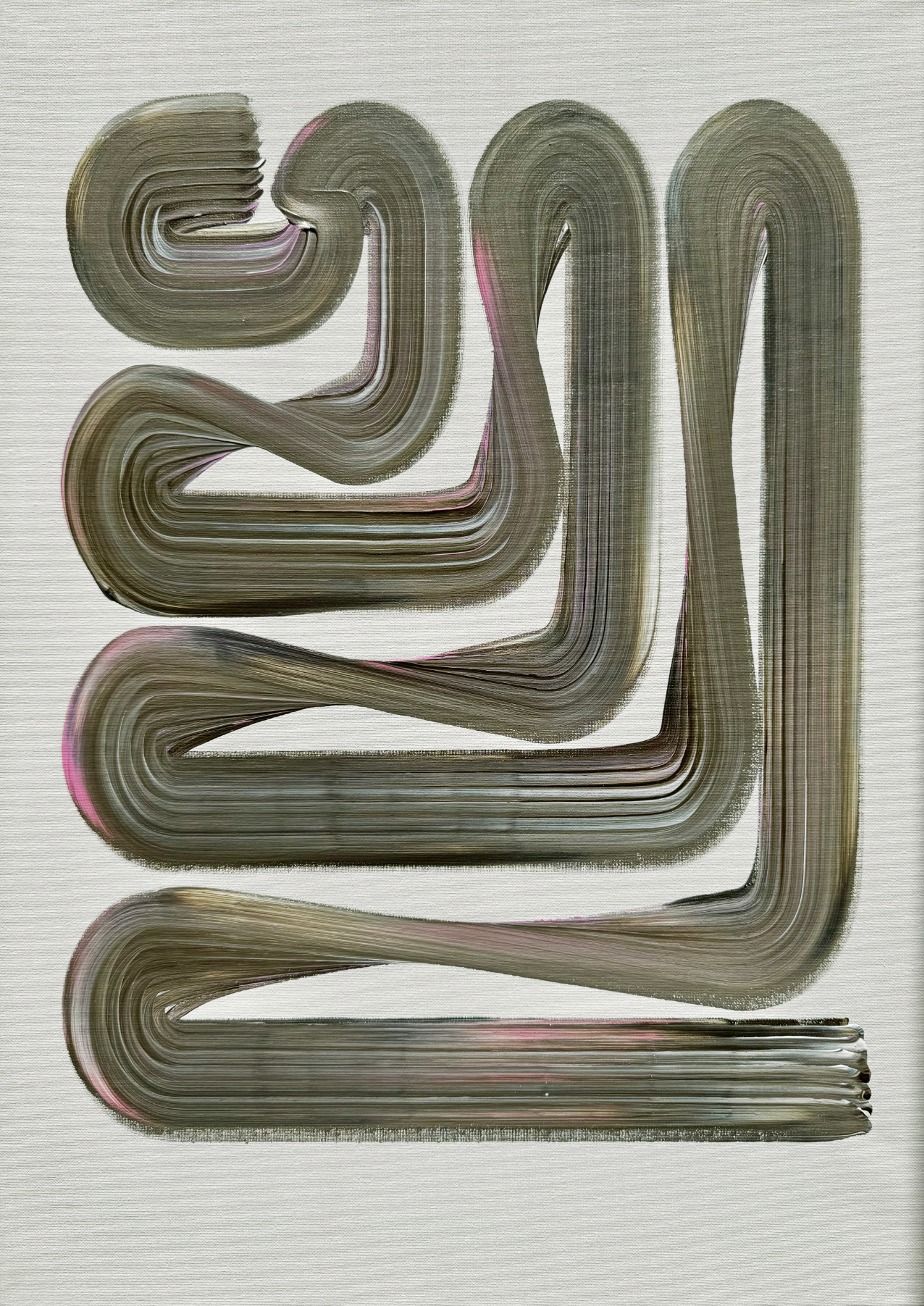 Lineage Blanc / 05, full artwork, Acrylic on canvas, 50 x 70 cm, 2026