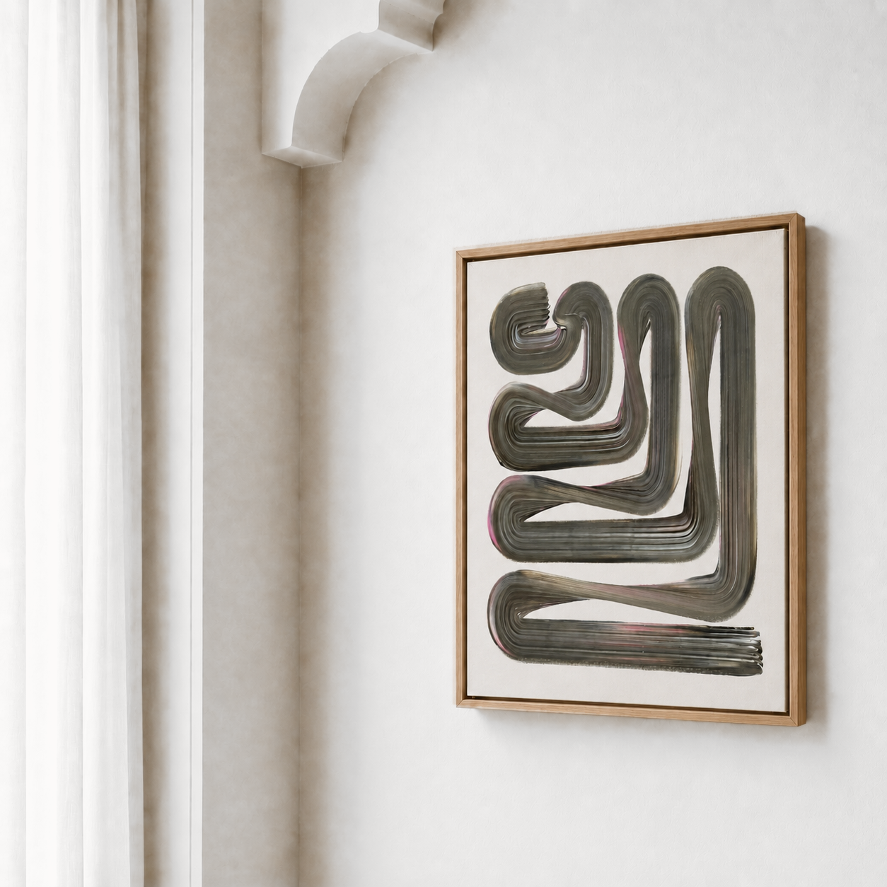 Lineage Blanc / 05, interior view, Acrylic on canvas, 50 x 70 cm, 2026