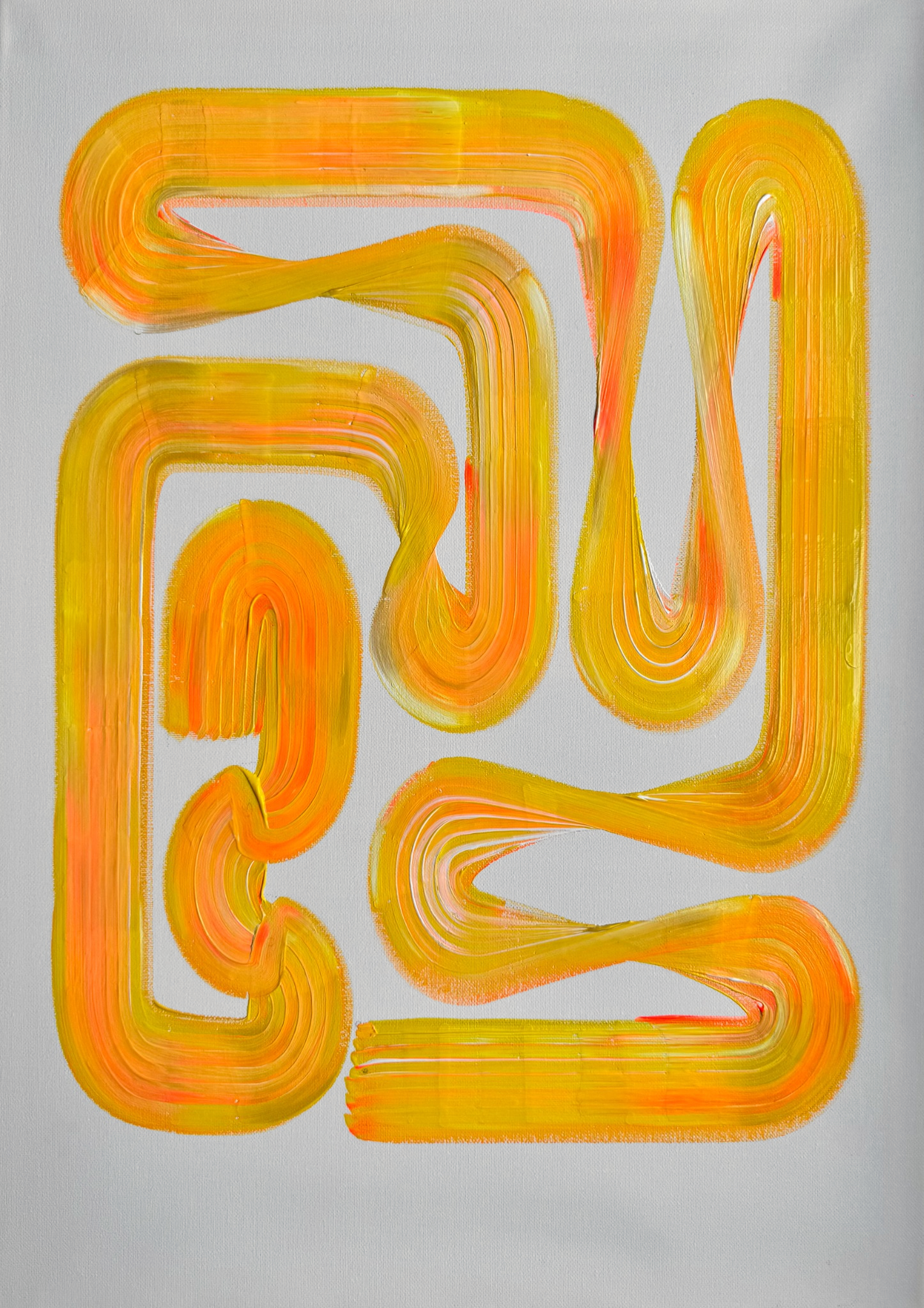 Lineage Blanc / 06, full artwork, Acrylic on canvas, 50 x 70 cm, 2026