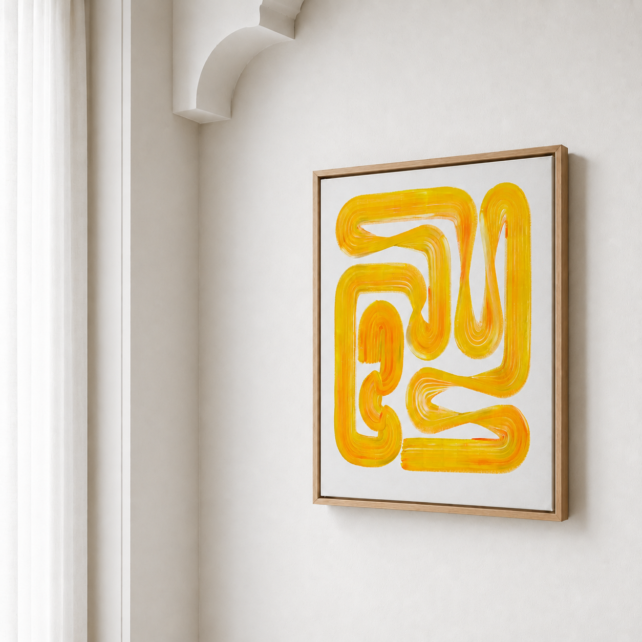 Lineage Blanc / 06, interior view, Acrylic on canvas, 50 x 70 cm, 2026