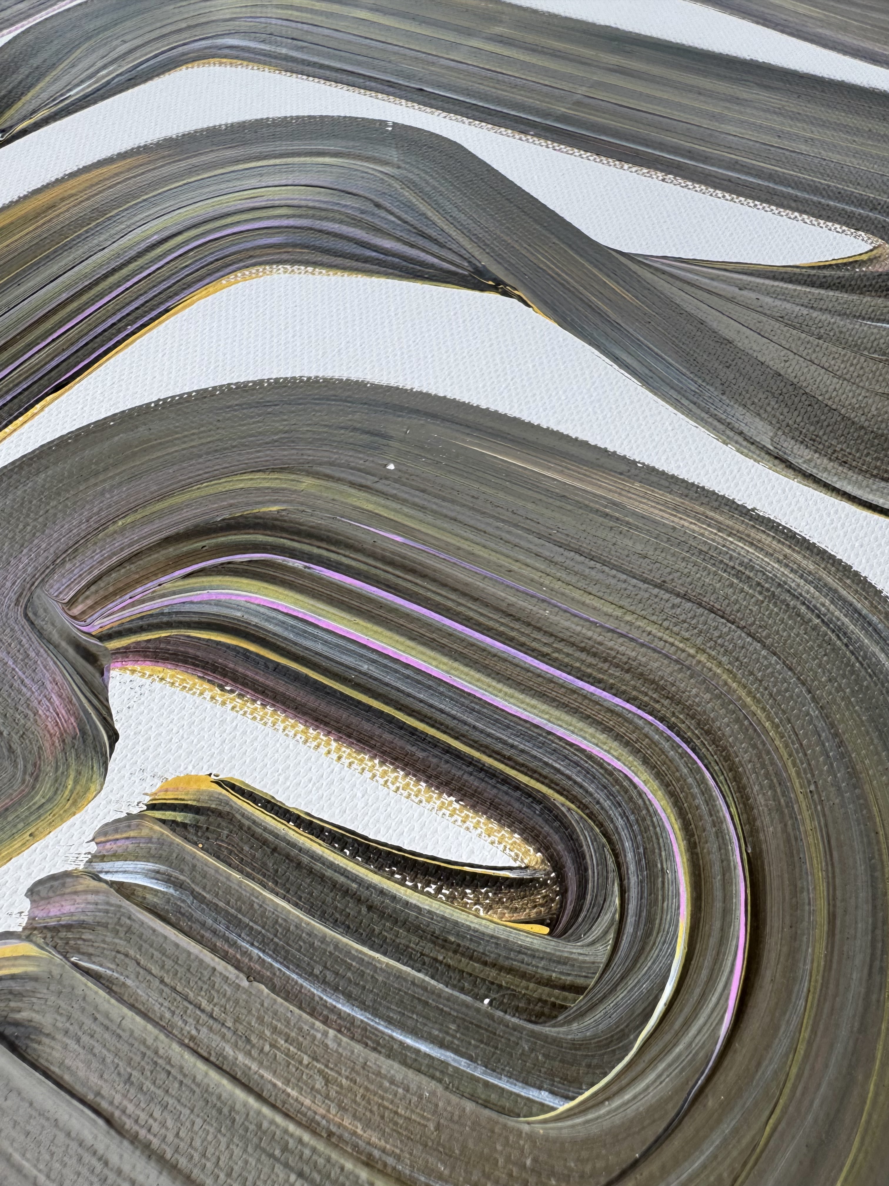 Lineage Blanc / 07, surface detail, Acrylic on canvas, 50 x 70 cm, 2026