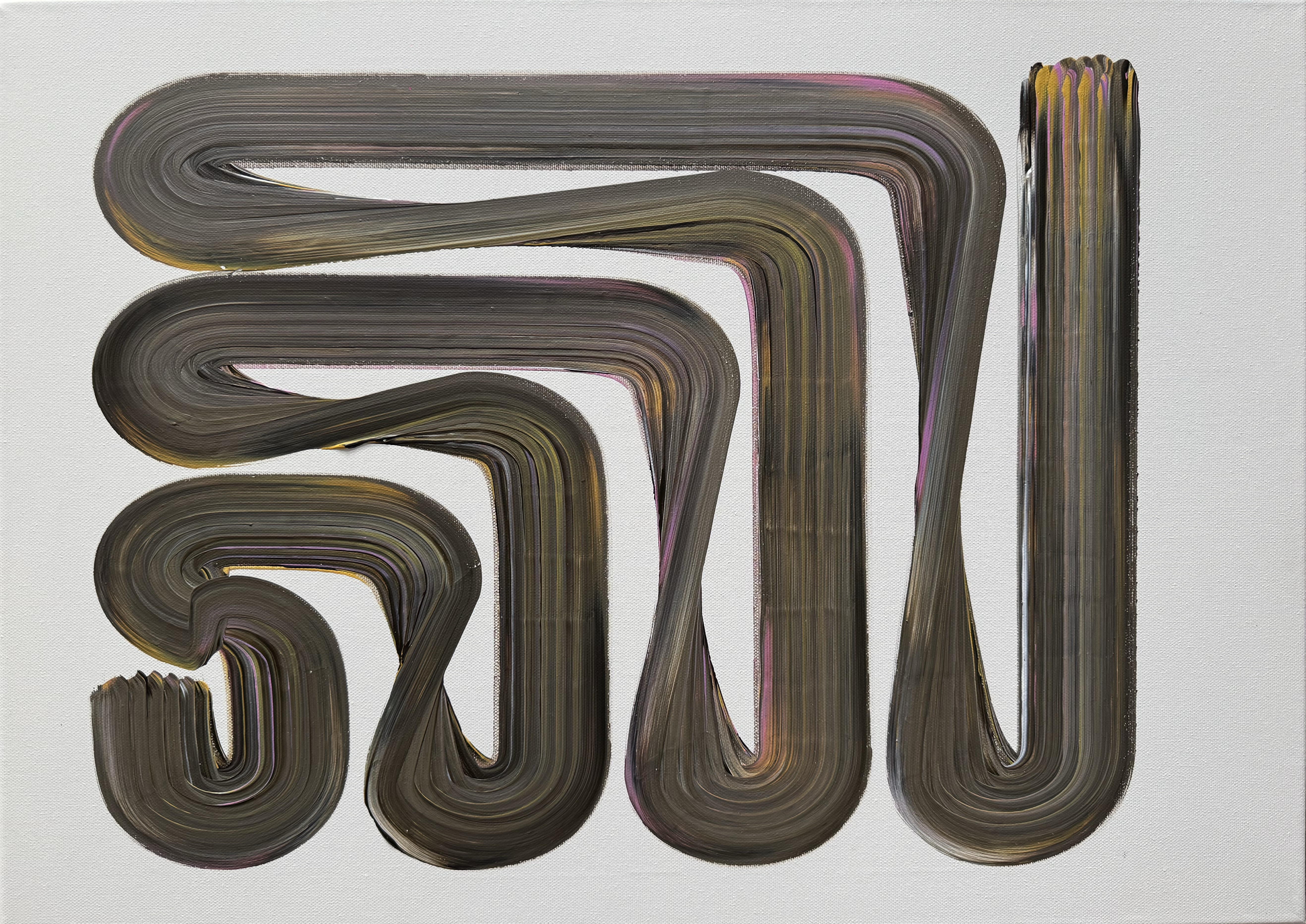 Lineage Blanc / 07, full artwork, Acrylic on canvas, 50 x 70 cm, 2026