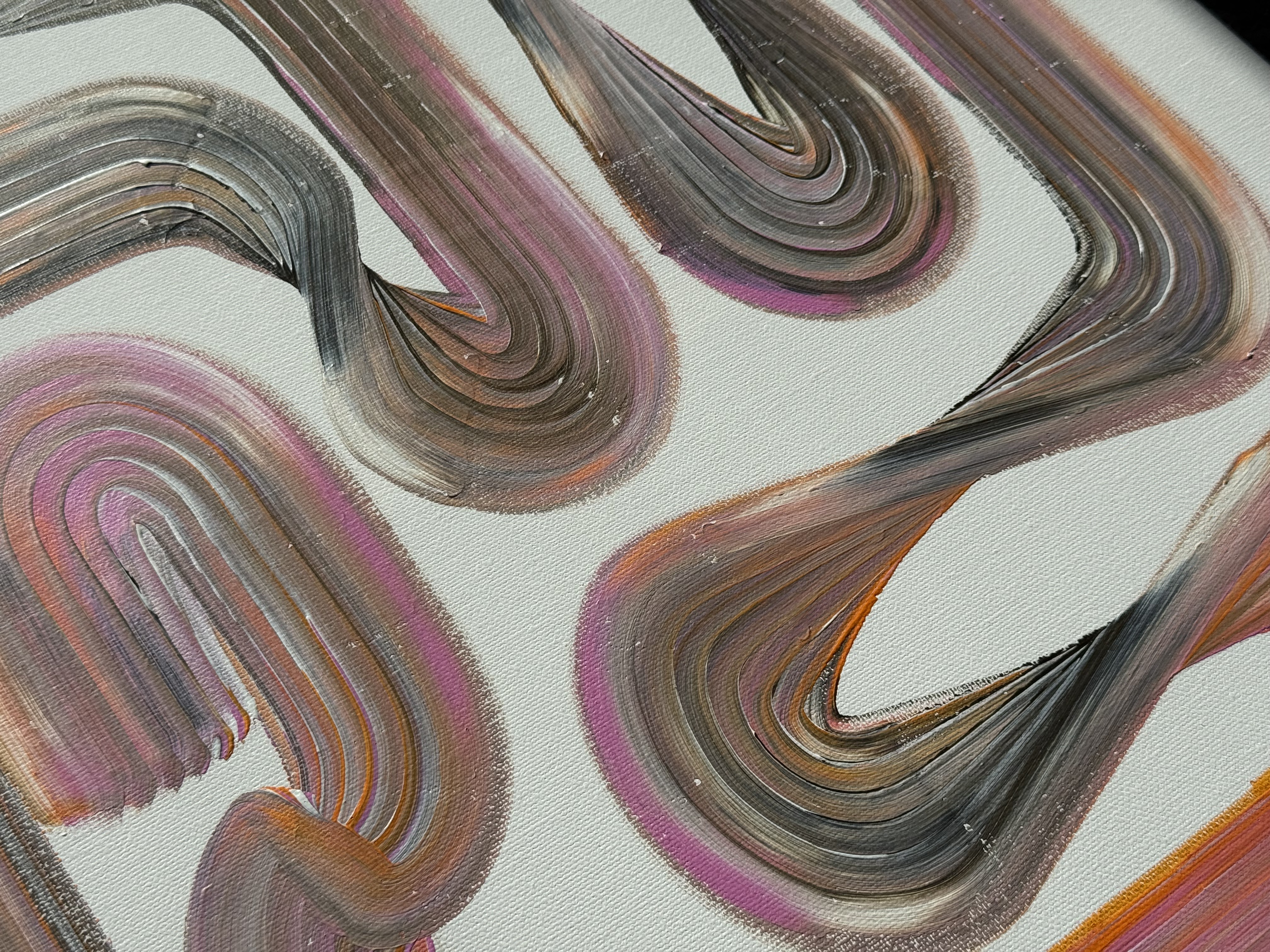 Lineage Blanc / 08, surface detail, Acrylic on canvas, 50 x 70 cm, 2026