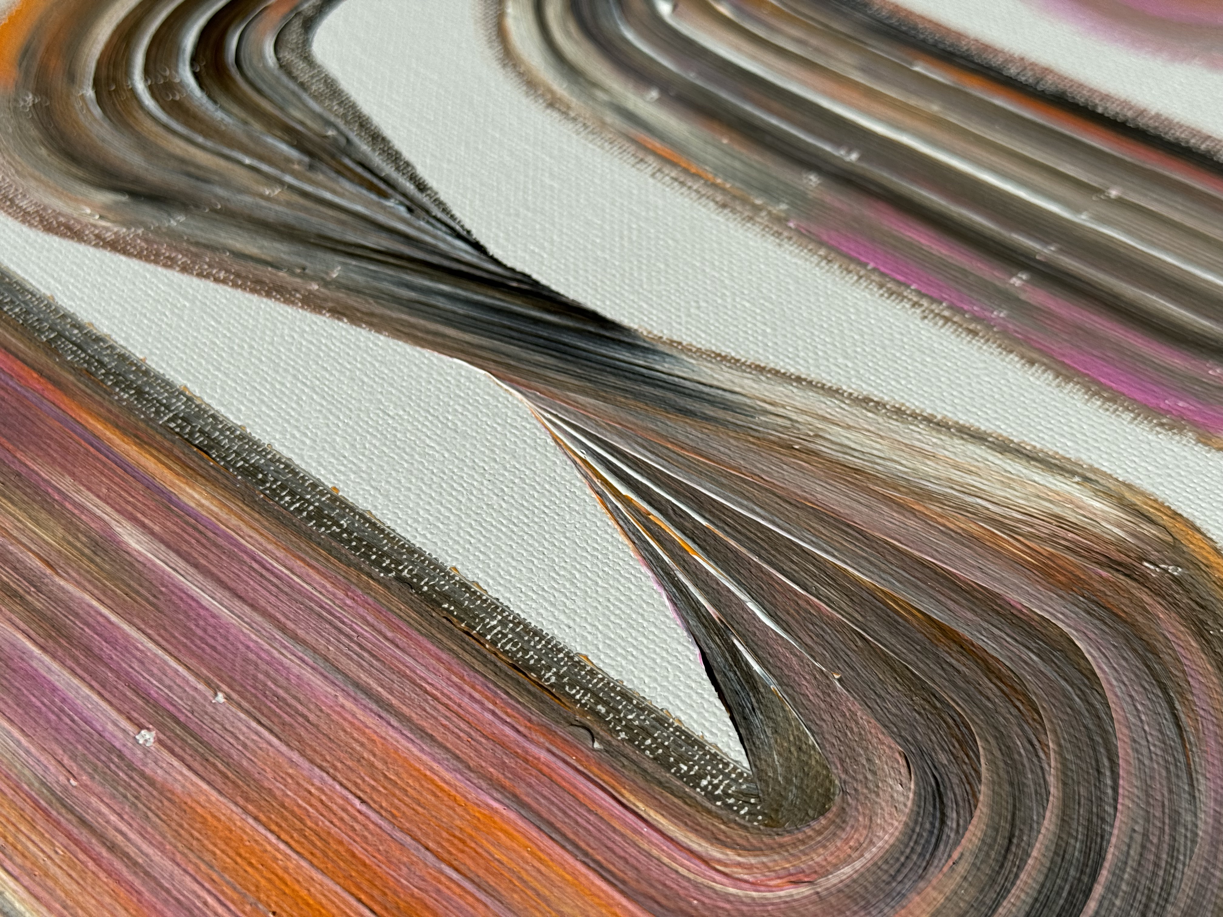 Lineage Blanc / 08, surface detail, Acrylic on canvas, 50 x 70 cm, 2026