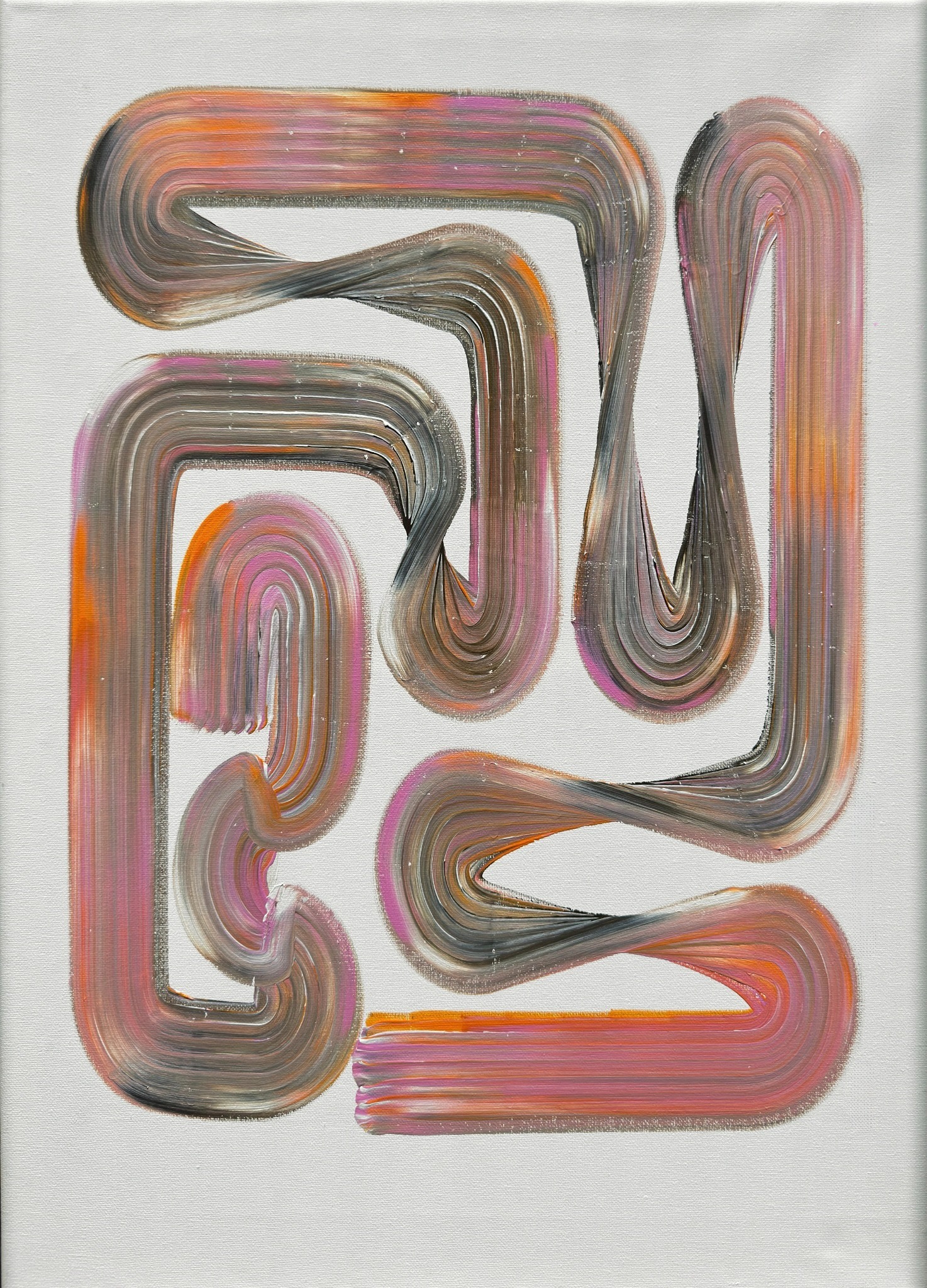 Lineage Blanc / 08, full artwork, Acrylic on canvas, 50 x 70 cm, 2026