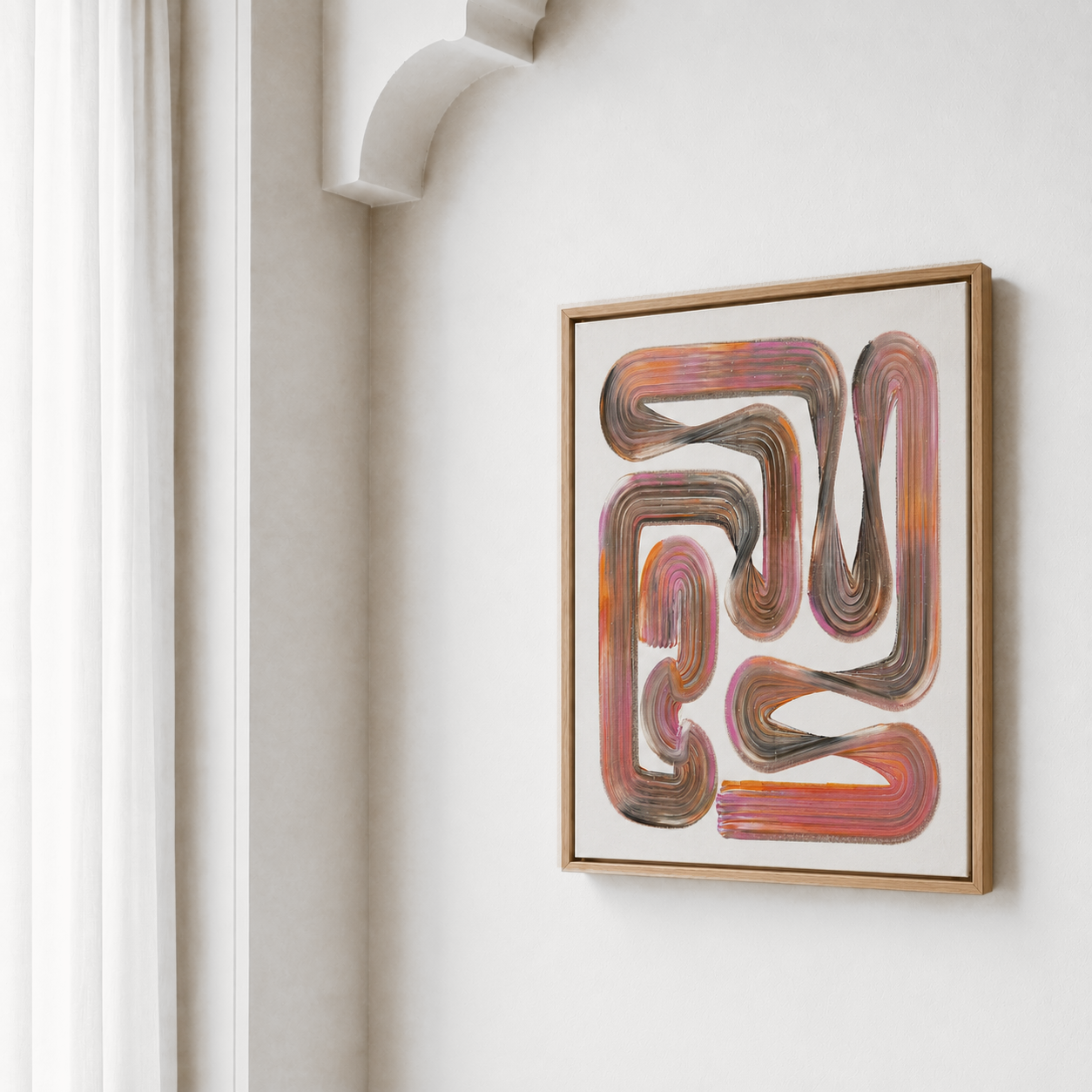 Lineage Blanc / 08, interior view, Acrylic on canvas, 50 x 70 cm, 2026