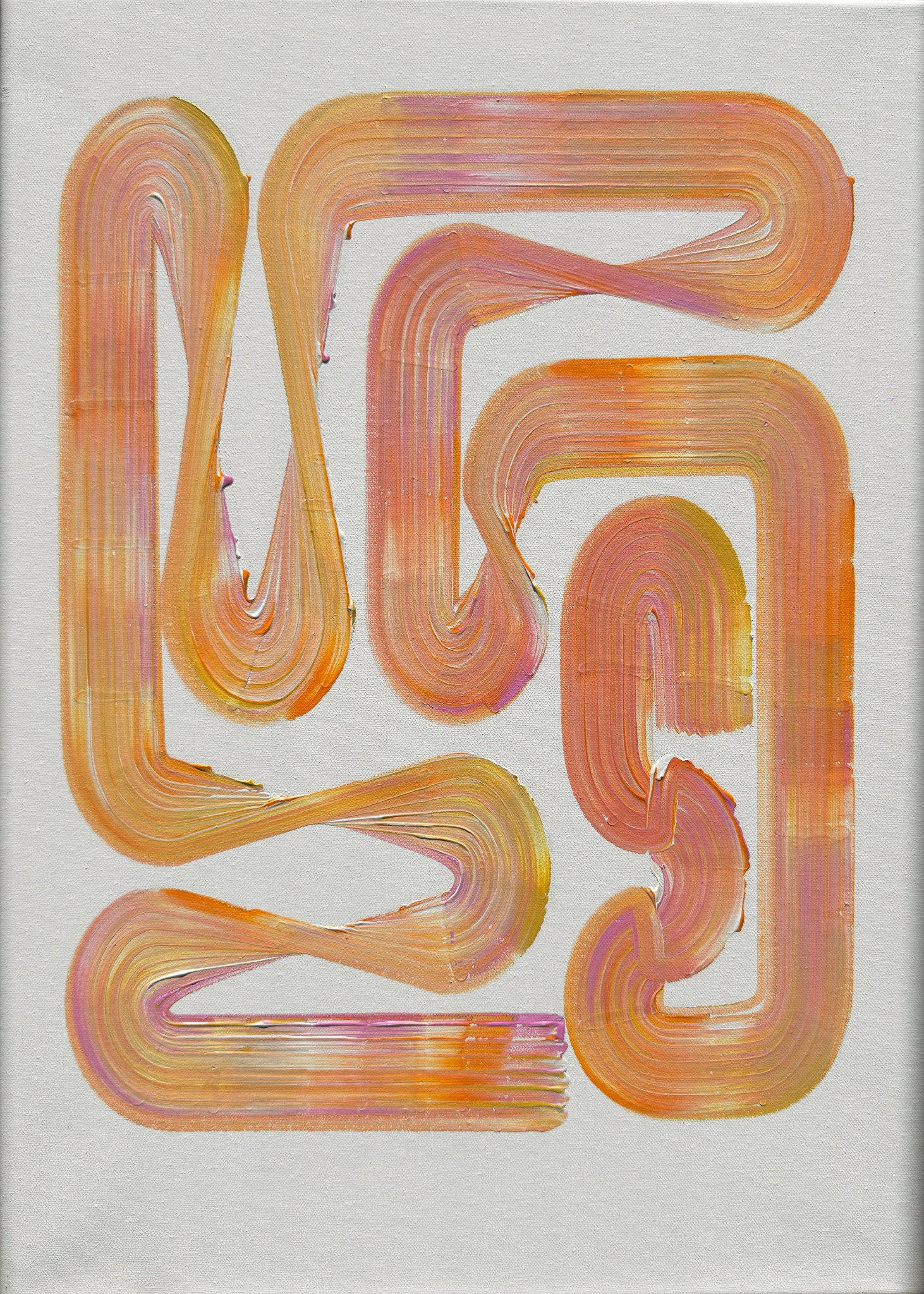 Lineage Blanc / 10, full artwork, Acrylic on canvas, 50 x 70 cm, 2026