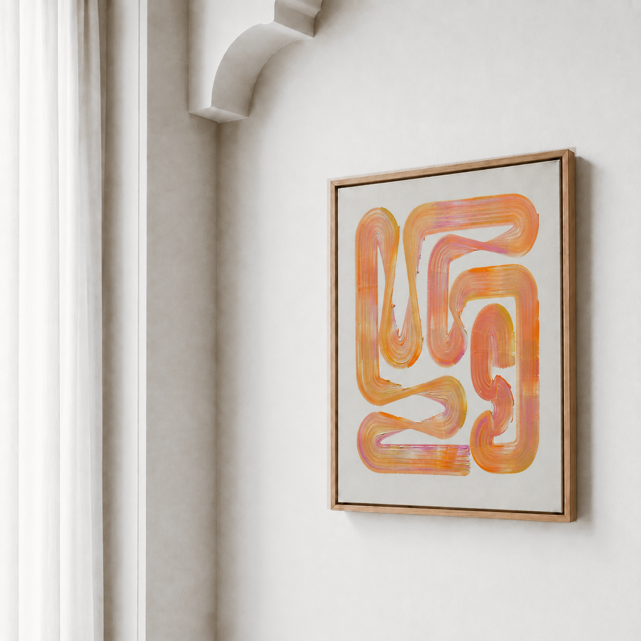 Lineage Blanc / 10, interior view, Acrylic on canvas, 50 x 70 cm, 2026