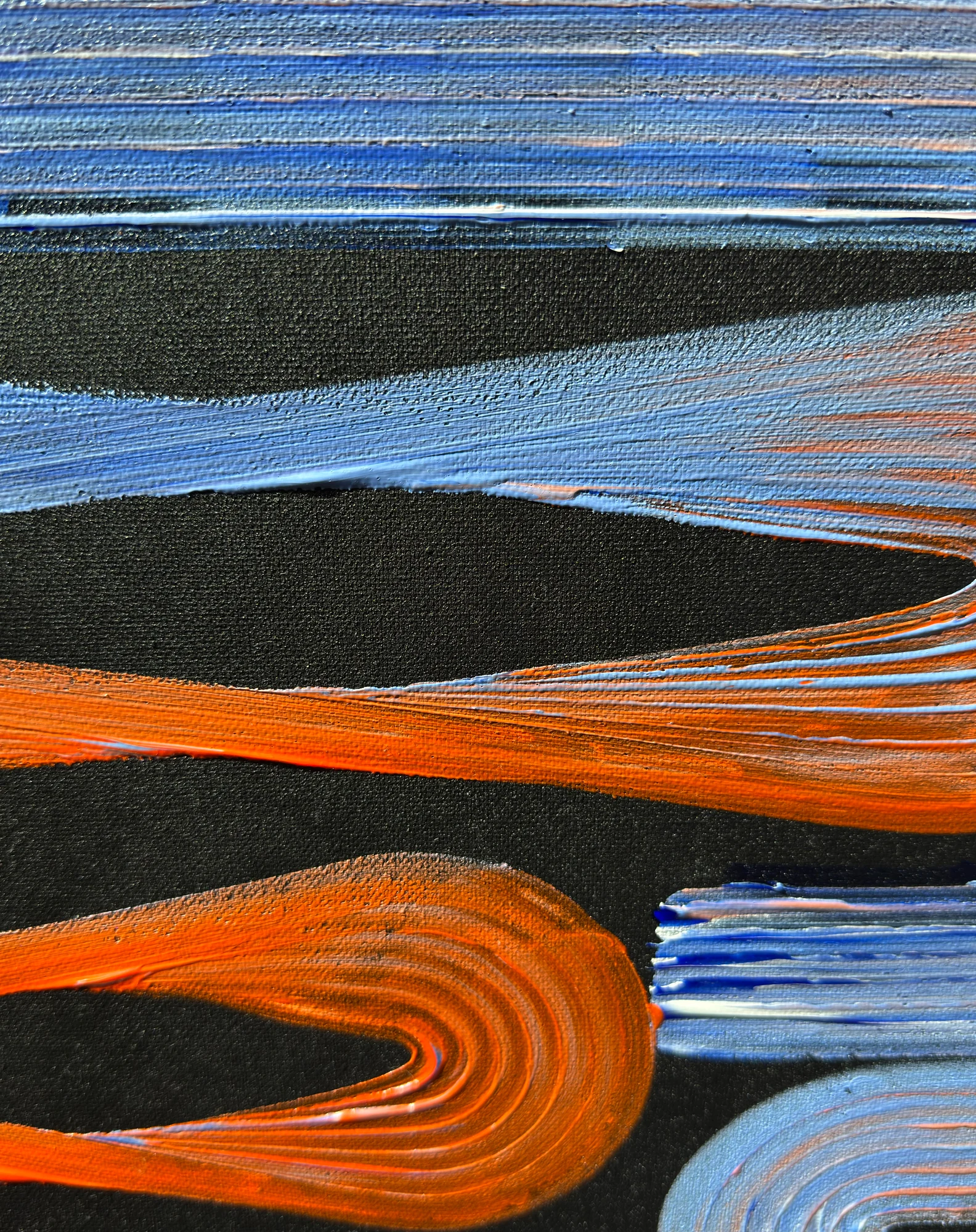 Lineage Noir / 02, Acrylic on black canvas, 50 x 50 cm, 2026
