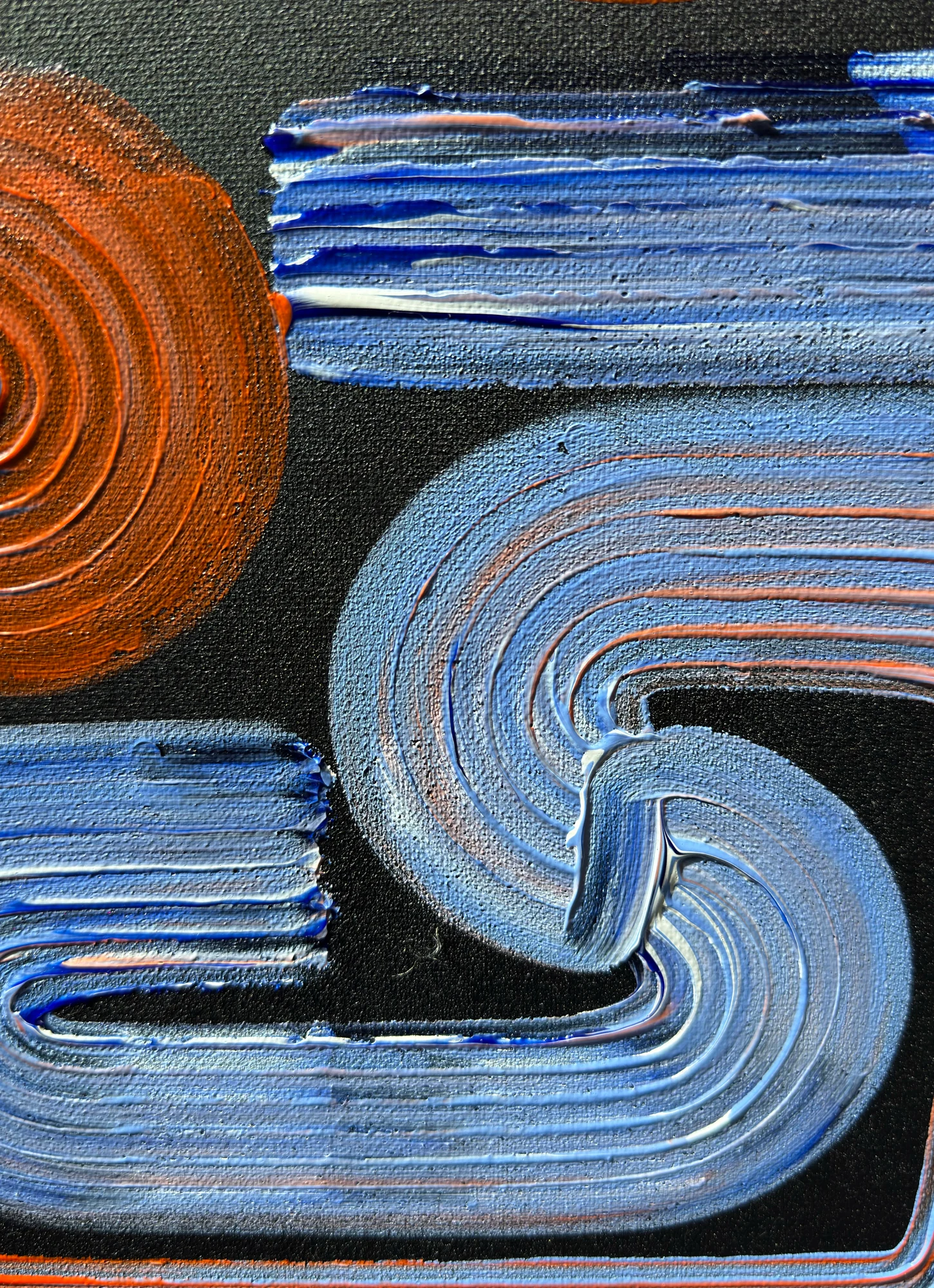 Lineage Noir / 02, Acrylic on black canvas, 50 x 50 cm, 2026