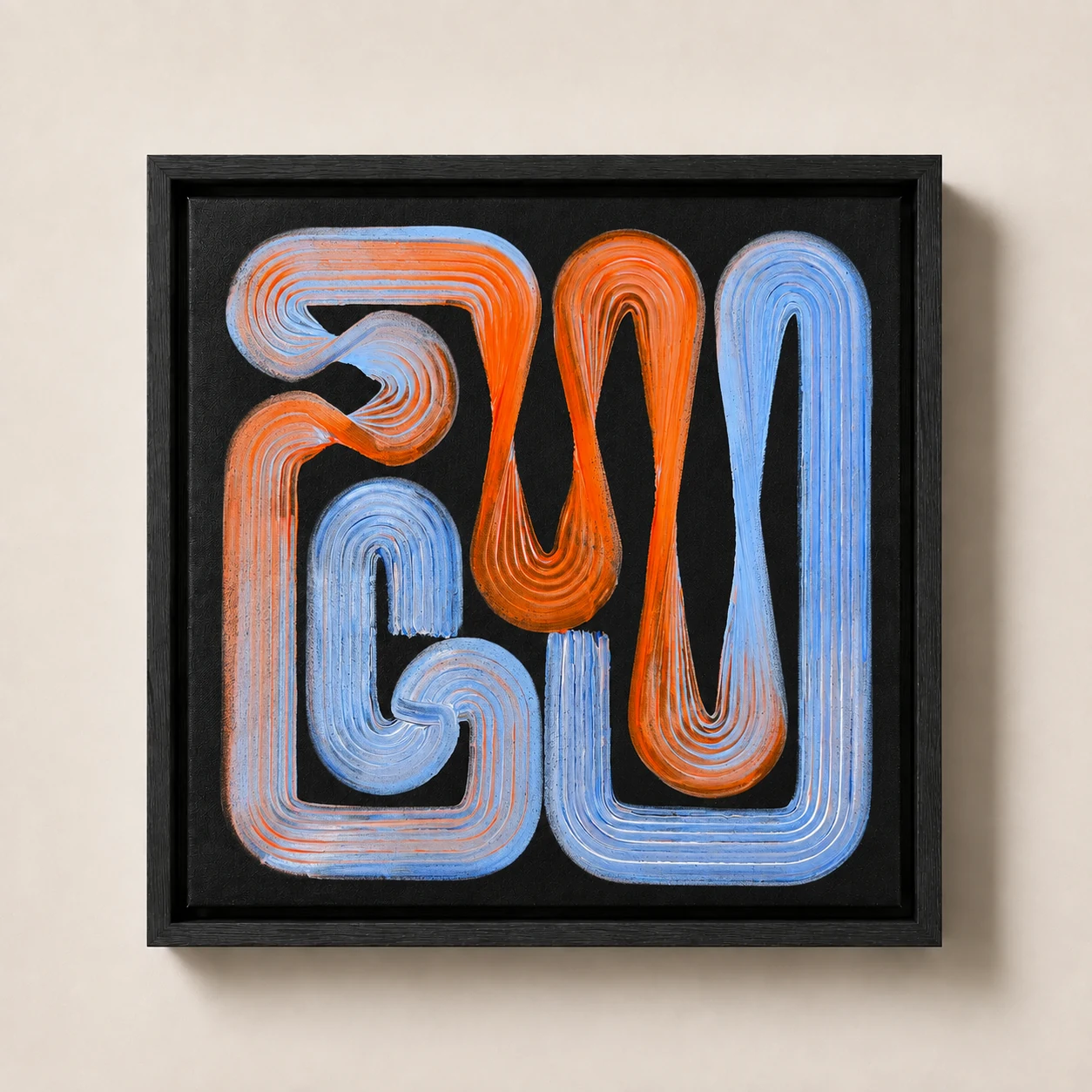 Lineage Noir / 02, Acrylic on black canvas, 50 x 50 cm, 2026