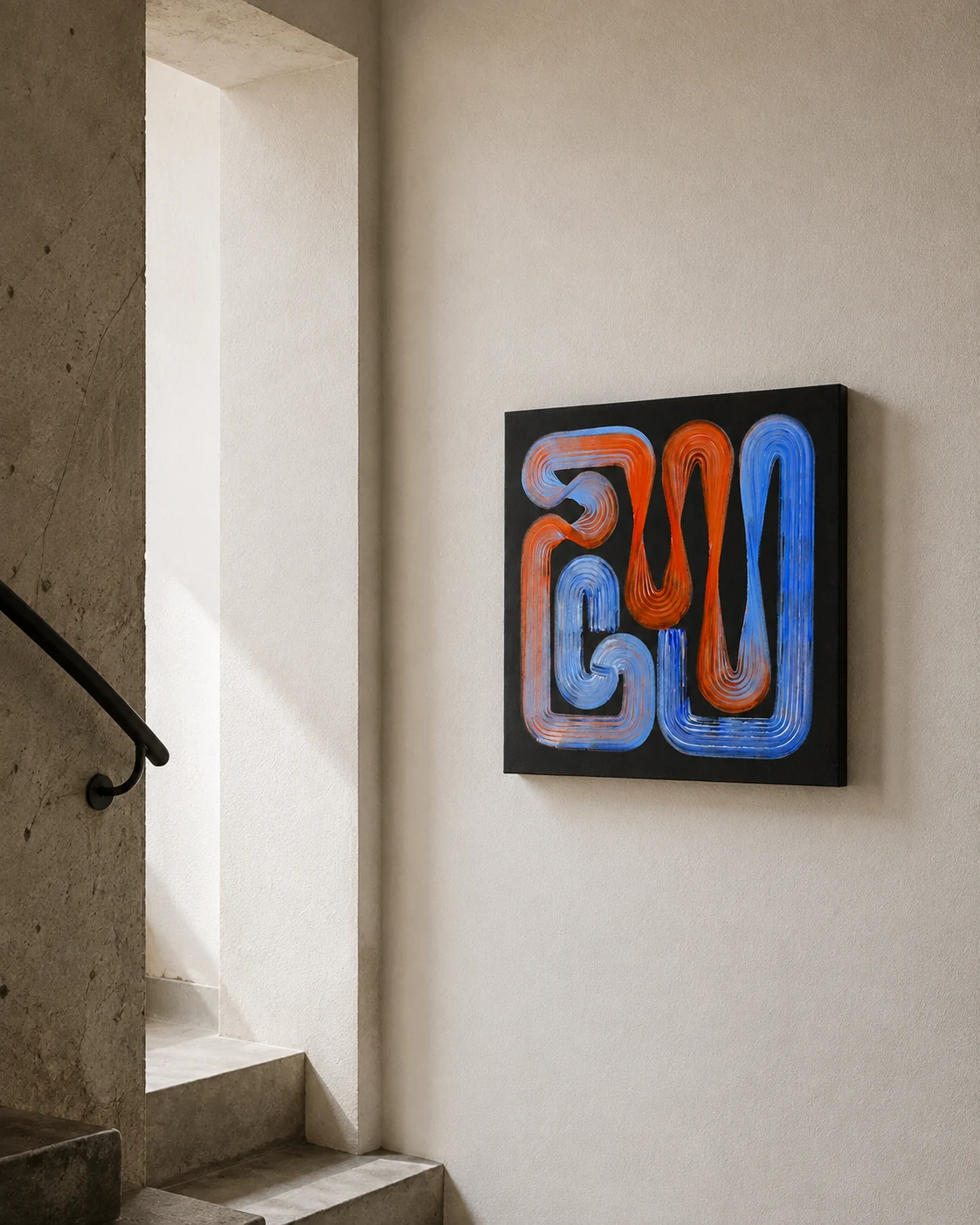 Lineage Noir / 02, Acrylic on black canvas, 50 x 50 cm, 2026